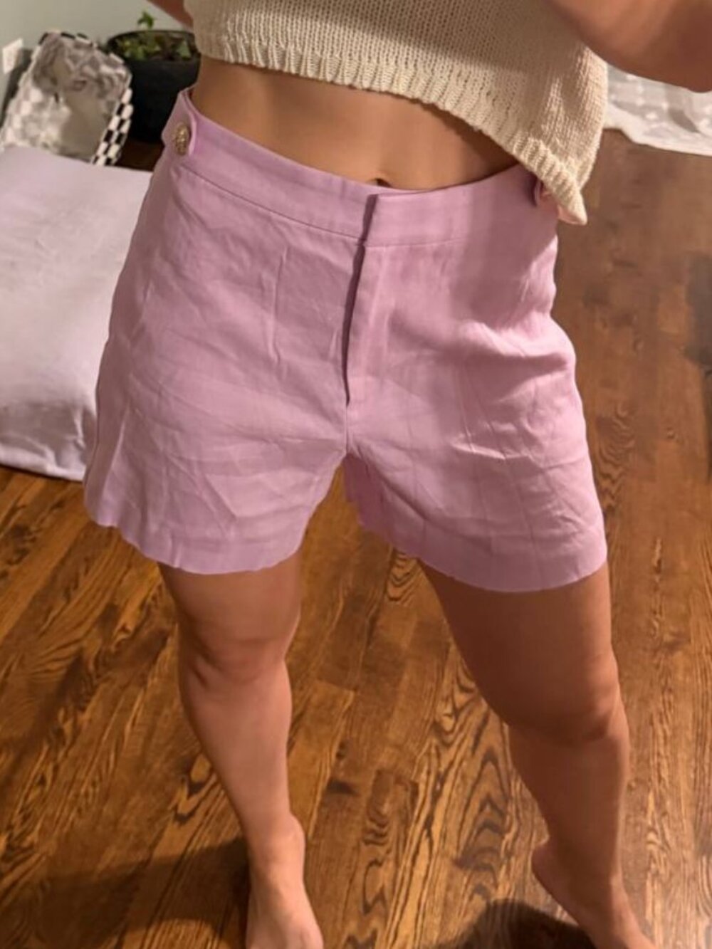 Ann Taylor Pink Linen Blend Shorts